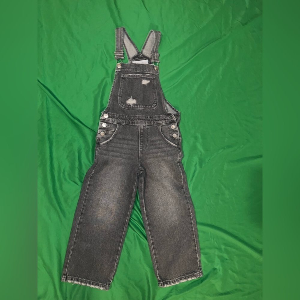 Girls Zara Black Denim Kids Overalls size 8/9